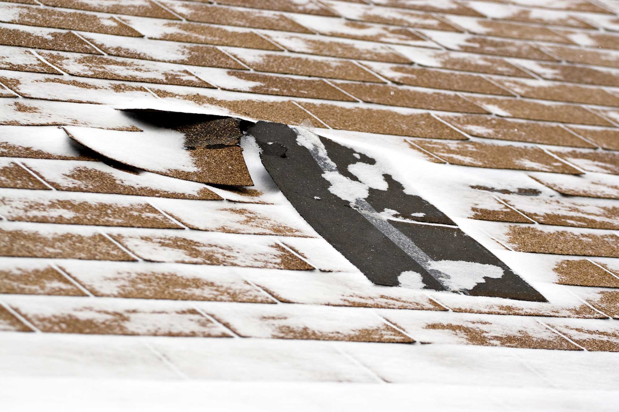winter roof problems, winter roof damage, winter weather damage, Frankford